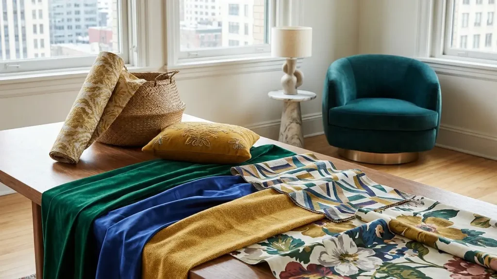 Bold textiles Dubai with vibrant patterns and rich colors