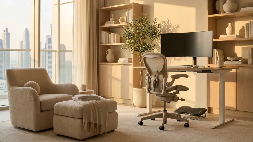 Home office furniture Dubai with ergonomic setup