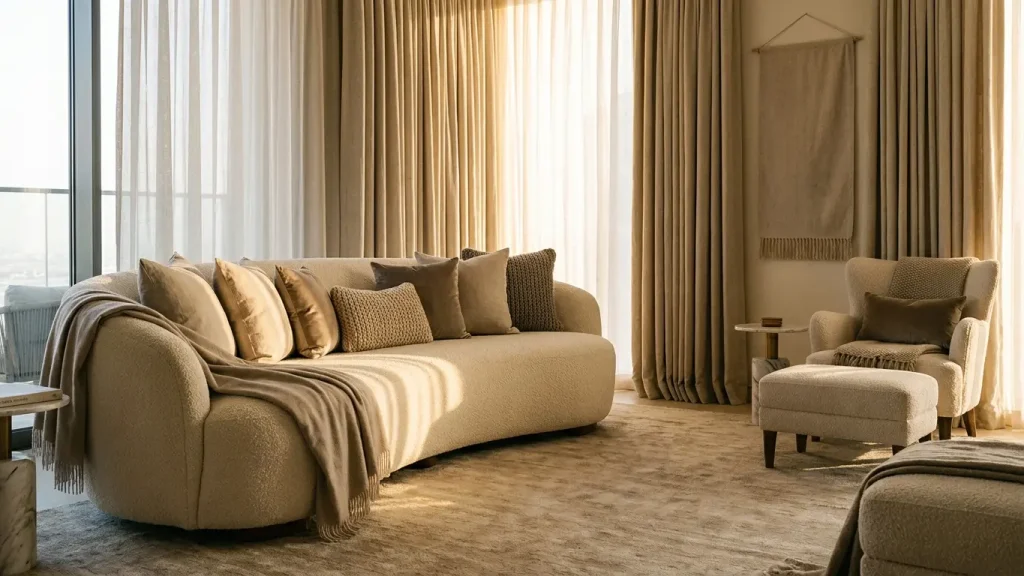 Home textile fabrics in interior design Dubai