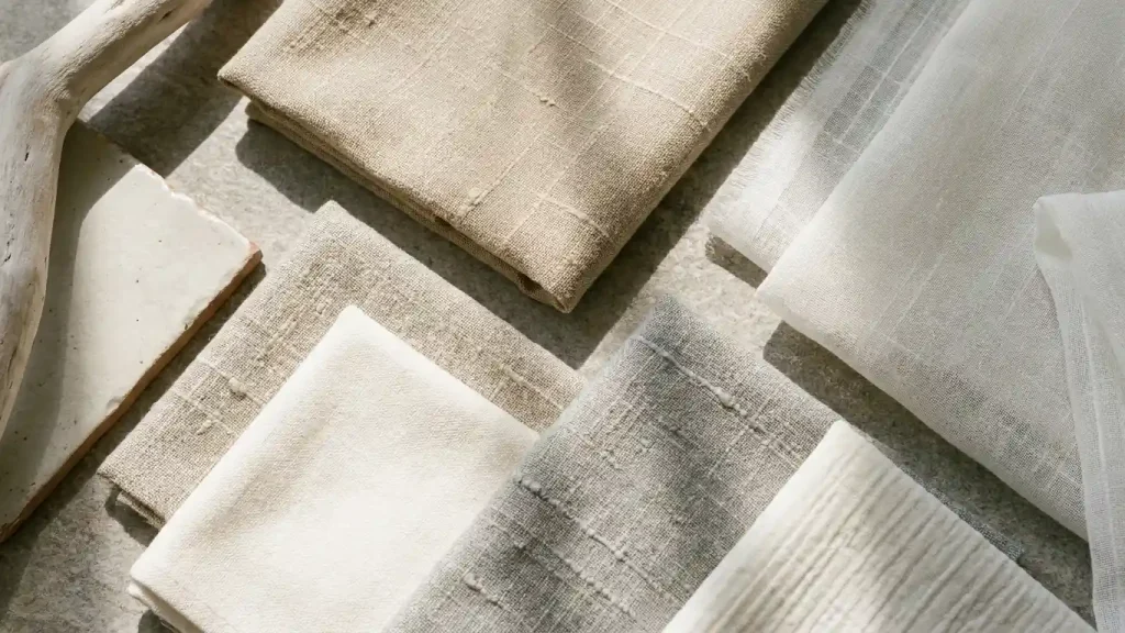 Minimalist fabrics Dubai with neutral tones