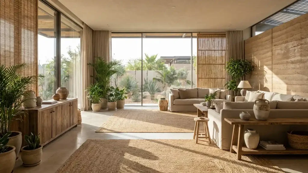 Sustainable interior design Dubai with indoor plants