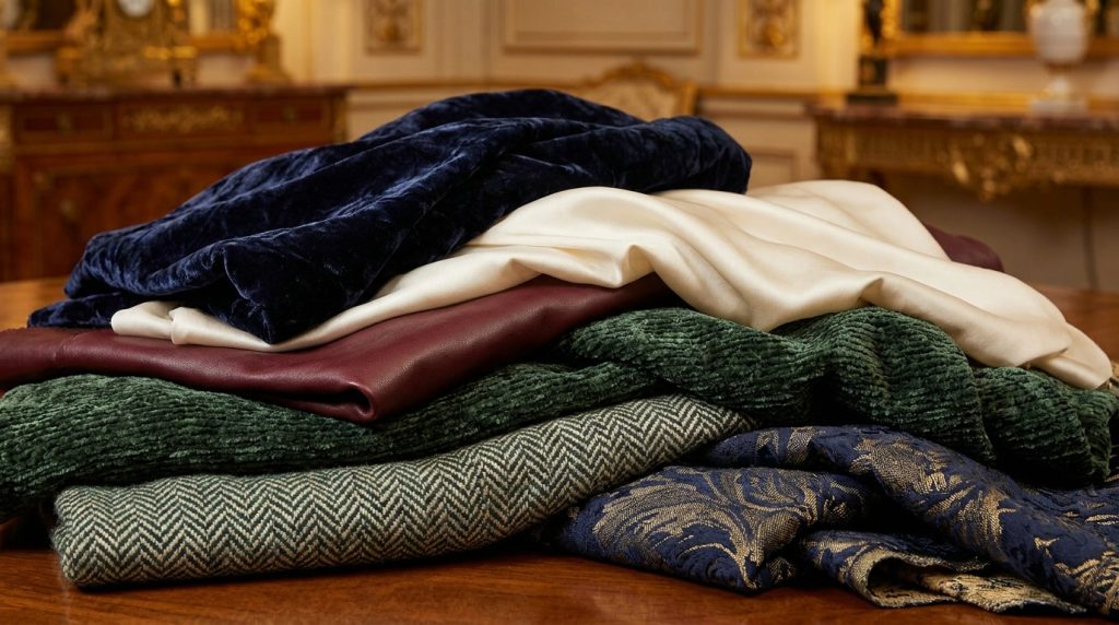 Timeless textiles Dubai with velvet silk and leather