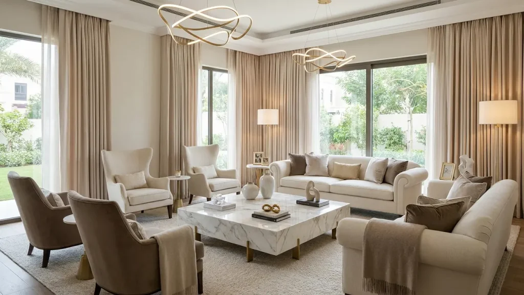 Transitional interior design Dubai for elegant homes